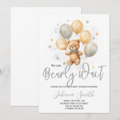 We kunnen bijna wachten op Blue Beige Beer Baby sh Kaart (Voorkant / Achterkant)