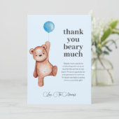 We kunnen bijna wachten op Boy Baby shower bedankj Bedankkaart (Staand voorkant)