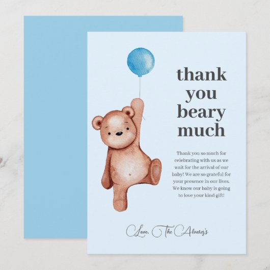 We kunnen bijna wachten op Boy Baby shower bedankj Bedankkaart (Voorkant / Achterkant)