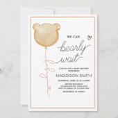 We kunnen bijna wachten op Brown Balloon Baby show Kaart (Voorkant)