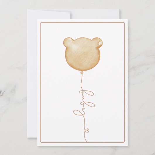 We kunnen bijna wachten op Brown Balloon Baby show Kaart (Achterkant)