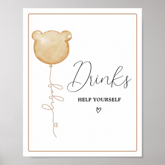 We kunnen bijna wachten op bruine ballon Baby Drin Poster (Voorkant)