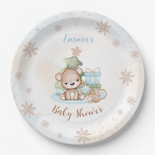 We kunnen bijna wachten op Christmas Boy Baby show Papieren Bordje (Voorkant)