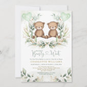 We kunnen bijna wachten op de tweeling Teddy Bear  Kaart (Voorkant)