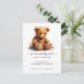 We kunnen bijna wachten op de zwangerschap van Ted Aankondigingskaart (Staand voorkant)