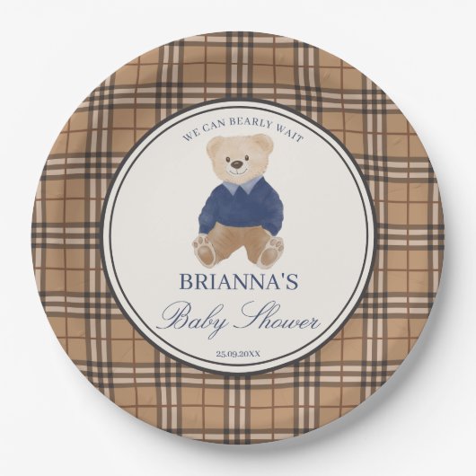 We kunnen bijna wachten op een klassiek baby showe papieren bordje (Voorkant)