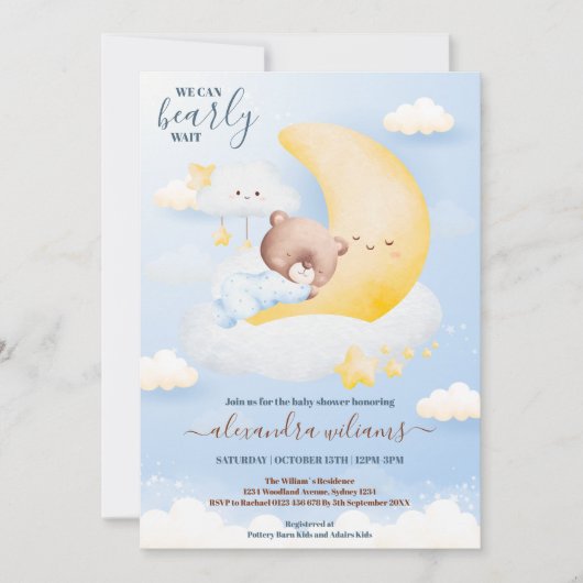 We kunnen bijna wachten op een moderne Beer babybo Kaart (Voorkant)