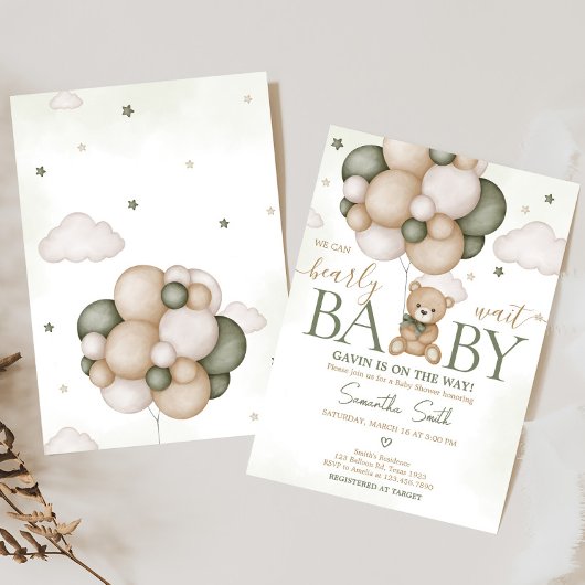 We kunnen bijna wachten op Green Boho Baby shower Kaart