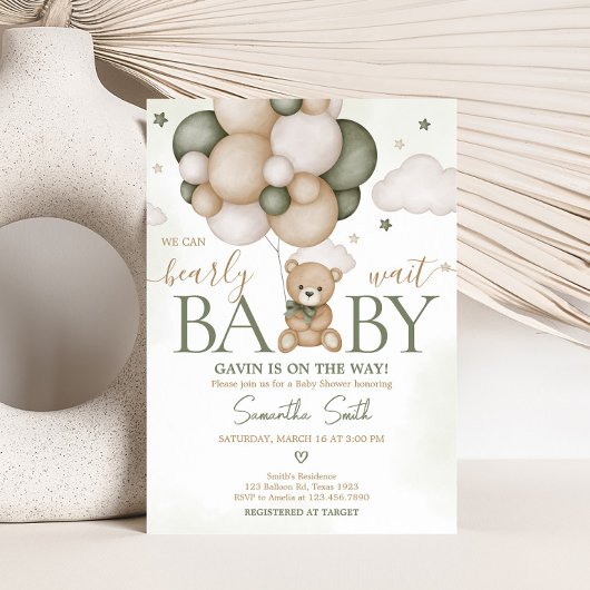 We kunnen bijna wachten op Green Boho Baby shower Kaart