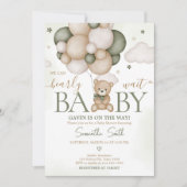 We kunnen bijna wachten op Green Boho Baby shower Kaart (Voorkant)