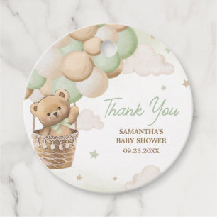 We kunnen bijna wachten op groen Beer Baby shower Bedankjes Labels