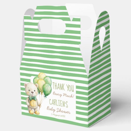 We kunnen bijna wachten op groen teddybeer baby sh bedankdoosjes (Geopend)