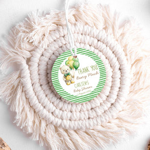 We kunnen bijna wachten op groen teddybeer baby sh bedankjes labels