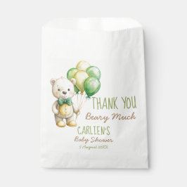 We kunnen bijna wachten op groen teddybeer baby sh bedankzakje