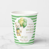 We kunnen bijna wachten op groen teddybeer baby sh papieren bekers (Voorkant)