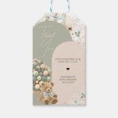 We kunnen bijna wachten op groene Baby shower guns Cadeaulabel (Voorkant)