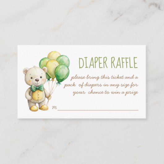 We kunnen bijna wachten op groene teddybeer luierl informatiekaartje (Voorkant)