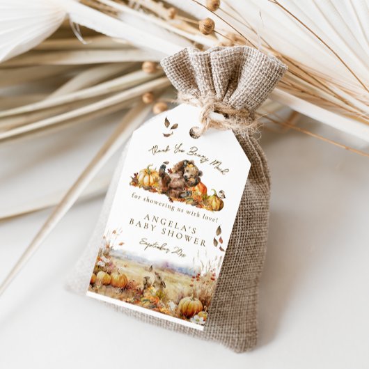 We kunnen bijna wachten op Herfst Forest Baby show Cadeaulabel