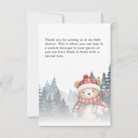 We kunnen bijna wachten op het Baby shower Bedankkaart (Achterkant)