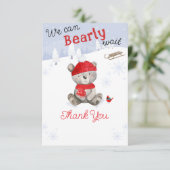 We kunnen bijna wachten op het Baby shower Bedankkaart (Staand voorkant)