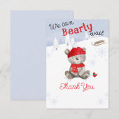 We kunnen bijna wachten op het Baby shower Bedankkaart (Voorkant / Achterkant)