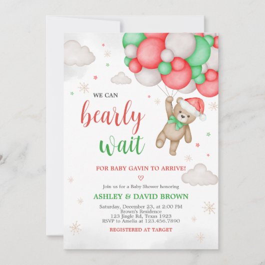 We kunnen bijna wachten op het Baby shower Kaart (Voorkant)