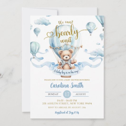 We kunnen bijna wachten op het Beer van de luchtba Kaart (Voorkant)