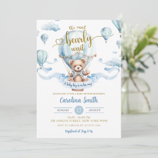 We kunnen bijna wachten op het Beer van de luchtba Kaart (Staand voorkant)