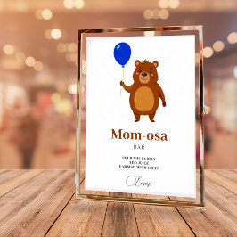 We kunnen bijna wachten op hout Baby shower Mom-os Poster