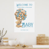 We kunnen bijna wachten op modern Beer Baby shower Poster (Keuken)