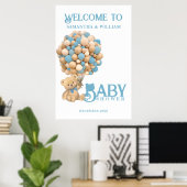 We kunnen bijna wachten op modern Beer Baby shower Poster (Thuiskantoor)