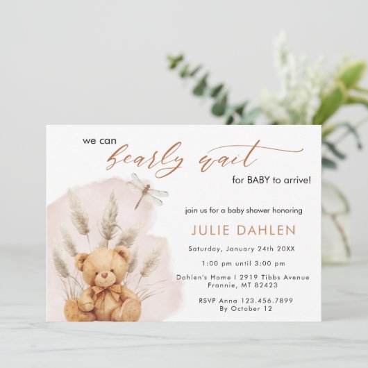 We kunnen bijna wachten op Pampas Grass Beer Baby  Kaart (Staand voorkant)