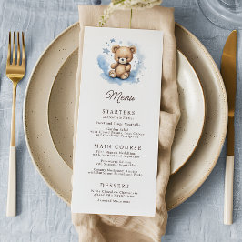 We kunnen bijna wachten op Pastel Blue Baby shower Menu