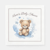 We kunnen bijna wachten op Pastel Blue Baby shower Servet (Voorkant)