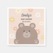 We kunnen bijna wachten op Pink Daisies Girl Baby  Servet (Voorkant)