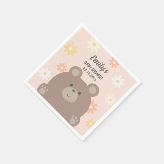 We kunnen bijna wachten op Pink Daisies Girl Baby  Servet (Hoek)