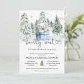 We kunnen bijna wachten op Polar Beer Baby shower Kaart (Staand voorkant)