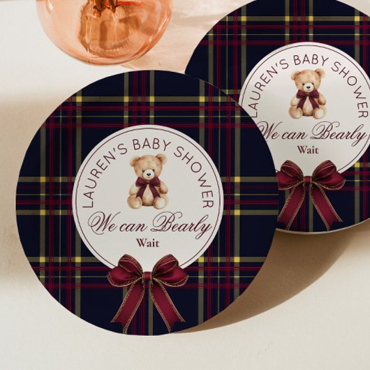 We kunnen bijna wachten op Polo teddybeer Baby sho Papieren Bordje