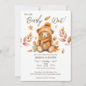 We kunnen bijna wachten op roze Herfst Baby shower Kaart (Voorkant)