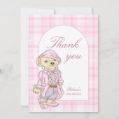 We kunnen bijna wachten op roze klassieke plaid ba bedankkaart (Voorkant)