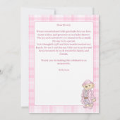 We kunnen bijna wachten op roze klassieke plaid ba bedankkaart (Achterkant)