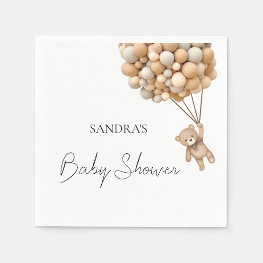 We kunnen bijna wachten op Teddy Ballon Serviettes Servet (Voorkant)