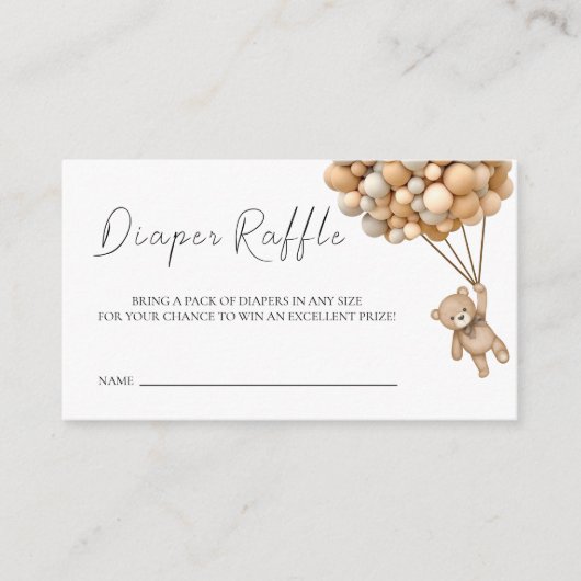 We kunnen bijna wachten op Teddy Balloon Raffle Ti Informatiekaartje (Voorkant)