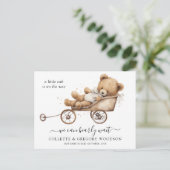 We kunnen bijna wachten op Teddy Bear Aankondigingskaart (Staand voorkant)