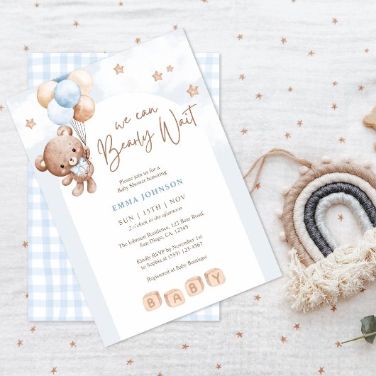 We kunnen bijna wachten op Teddy Bear Baby Boy Sho Kaart