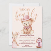 We kunnen bijna wachten op Teddy Bear Baby shower Kaart (Voorkant)
