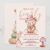 We kunnen bijna wachten op Teddy Bear Baby shower Kaart (Voorkant / Achterkant)