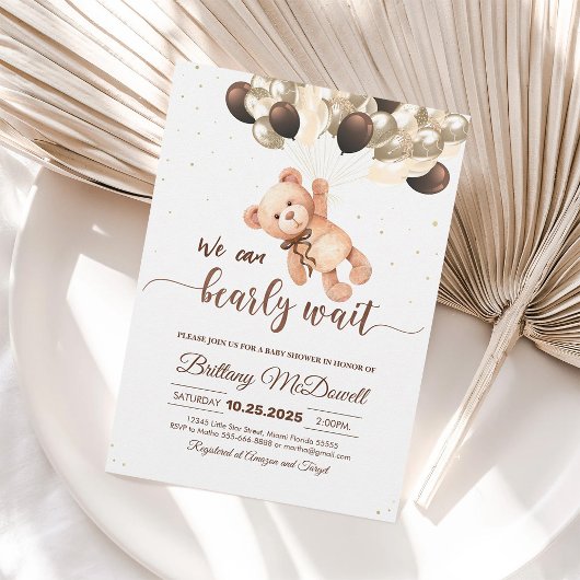 We kunnen bijna wachten op Teddy Bear baby shower Kaart