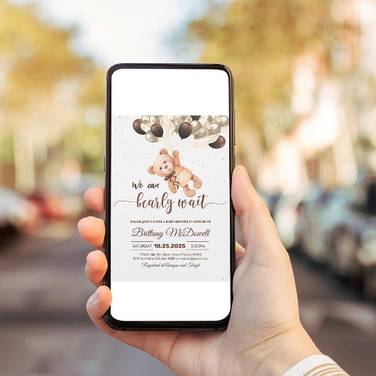 We kunnen bijna wachten op Teddy Bear baby shower Kaart