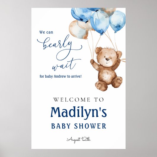 We kunnen bijna wachten op Teddy Bear Baby shower  Poster (Voorkant)